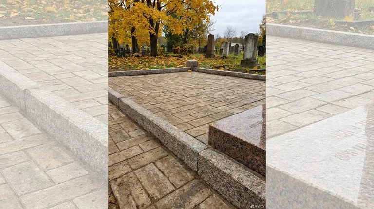 Выполненная работа: семейный участок с брусчаткой и оградой, ПМ009 в Калининграде