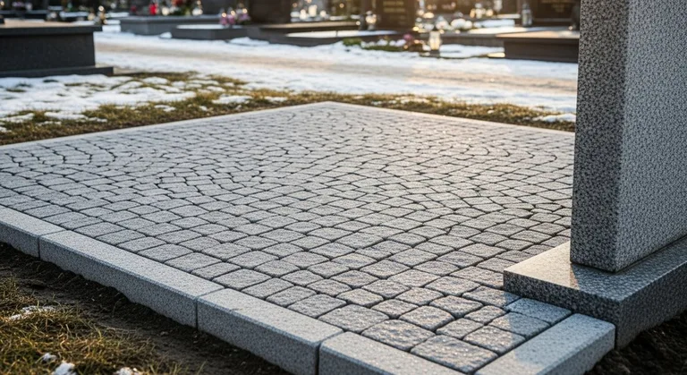 Брусчатка с гранитным цоколем по периметру, образец ПМ013 в Калининграде