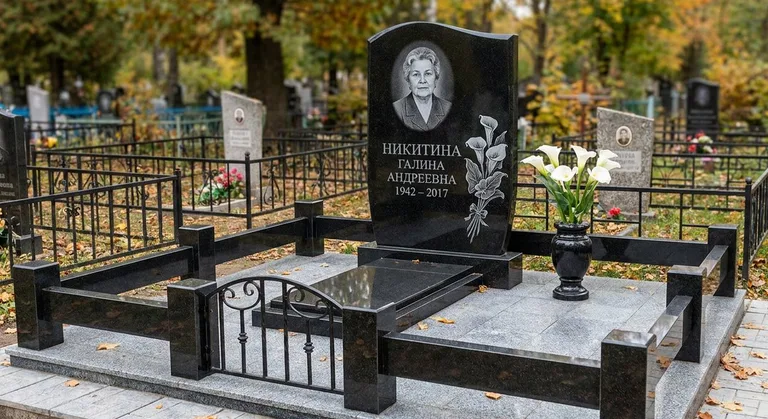 Памятник с гравировкой калл — выполненная работа «Никитина» в Калининграде