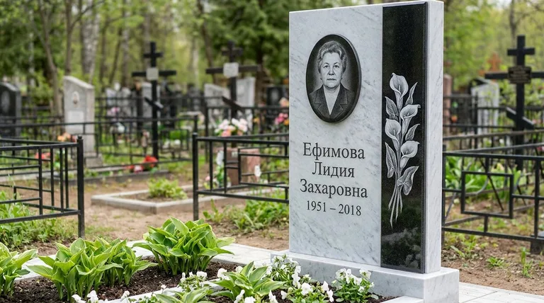 Памятник с гравировкой калл — выполненная работа «Ефимова» в Калининграде