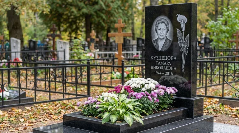 Памятник с гравировкой калл — выполненная работа «Кузнецова» в Калининграде