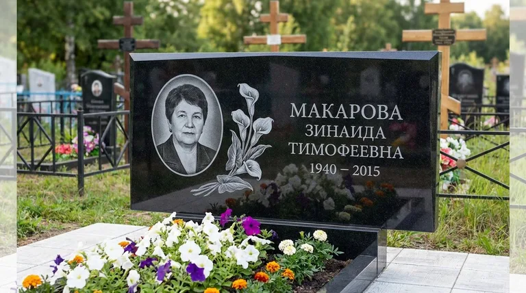 Памятник с гравировкой калл — выполненная работа «Макарова» в Калининграде