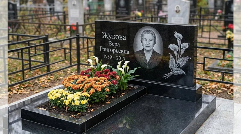 Памятник с гравировкой калл — выполненная работа «Жукова» в Калининграде