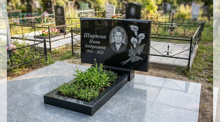 Памятник с гравировкой калл — выполненная работа «Ширяева» в Калининграде