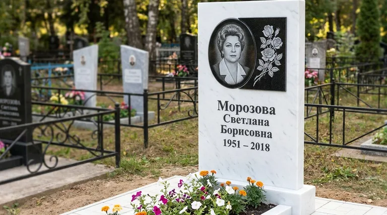 Памятник с гравировкой роз — выполненная работа «Морозова» в Калининграде