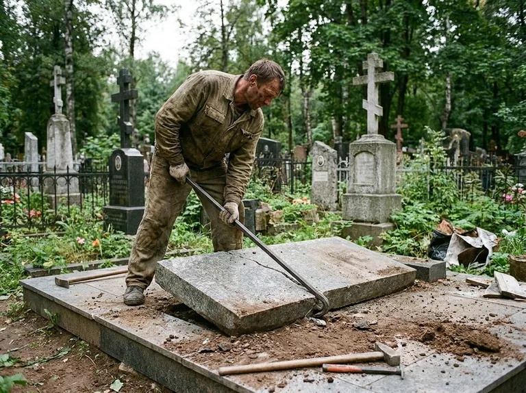 Демонтаж гранитной плитки и мощения участка в Калининграде