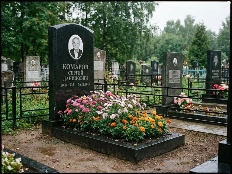 Портрет на керамике — семейный памятник в Калининграде