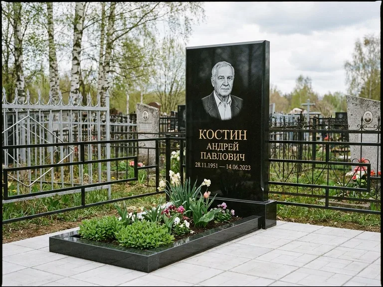 Гравировка портрета на чёрном граните — выполненная работа 15 в Калининграде