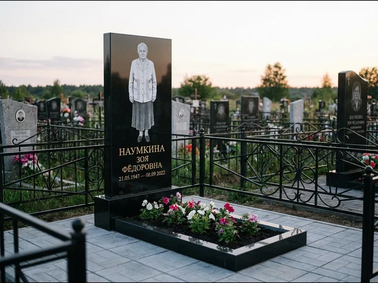 Гравировка портрета на чёрном граните — выполненная работа 18 в Калининграде