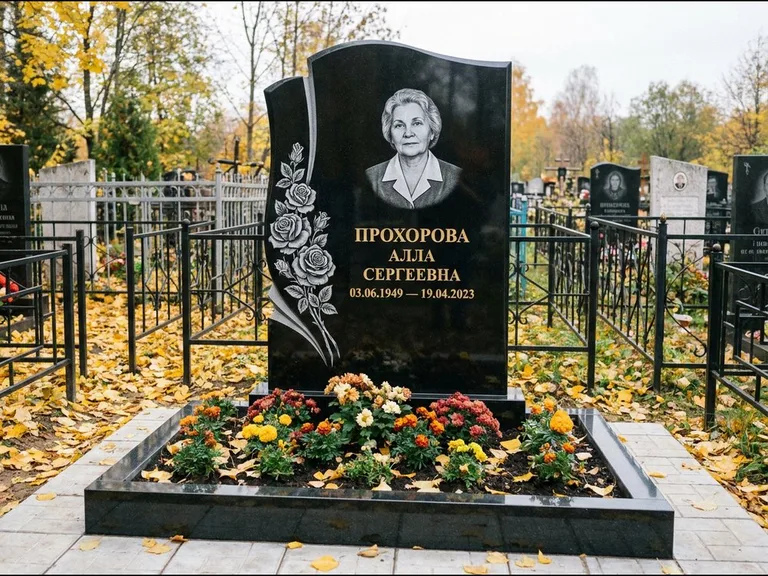 Гравировка портрета на чёрном граните — выполненная работа 20 в Калининграде