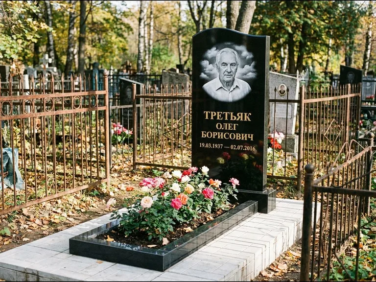 Гравировка портрета на чёрном граните — выполненная работа 23 в Калининграде