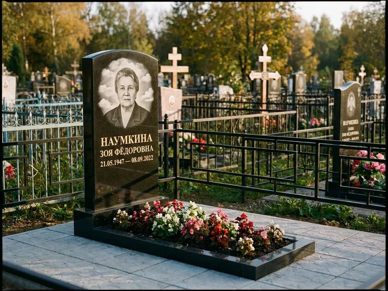 Гравировка портрета на чёрном граните — выполненная работа 30 в Калининграде