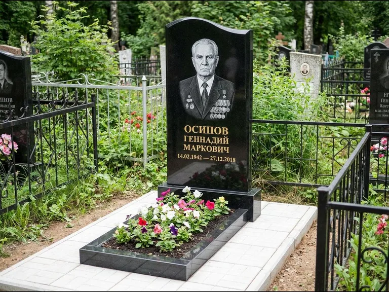 Гравировка портрета на чёрном граните — выполненная работа 7 в Калининграде