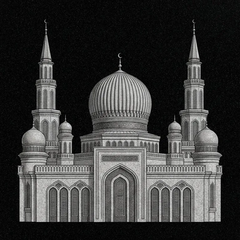 Эскиз: Соборная (фотореализм) — ребристый купол и минареты в Калининграде