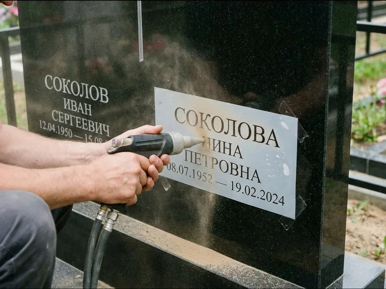 Догравировка ФИО и дат — гравировка с выездом на кладбище в Калининграде