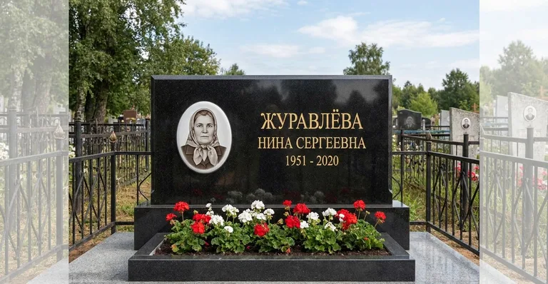 Гранитный памятник с портретом, Памятники мастерской «Мастер Каменев» на кладбищах Калининграда