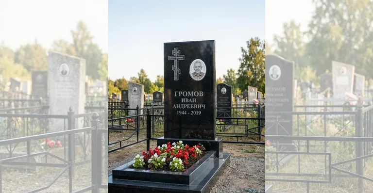 Памятник с оградой, Памятники мастерской «Мастер Каменев» на кладбищах Калининграда