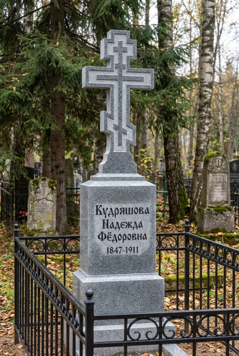 Мраморный памятник на Богословском кладбище