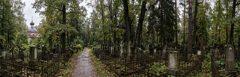 Аллея старинного Всесвятского кладбища в Краснодаре