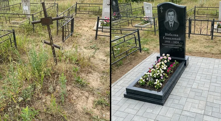Памятник под ключ: запущенная могила до и ухоженный мемориал после в Калининграде