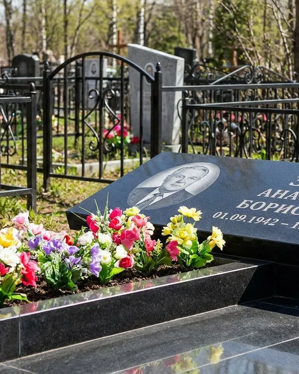 Премиум памятник под ключ с мощением и оградой в Калининграде