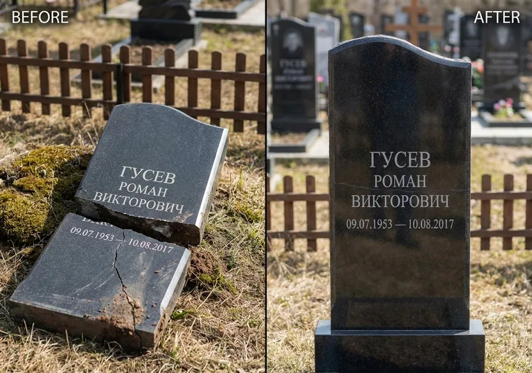 Склейка расколотого памятника: до и после в Калининграде