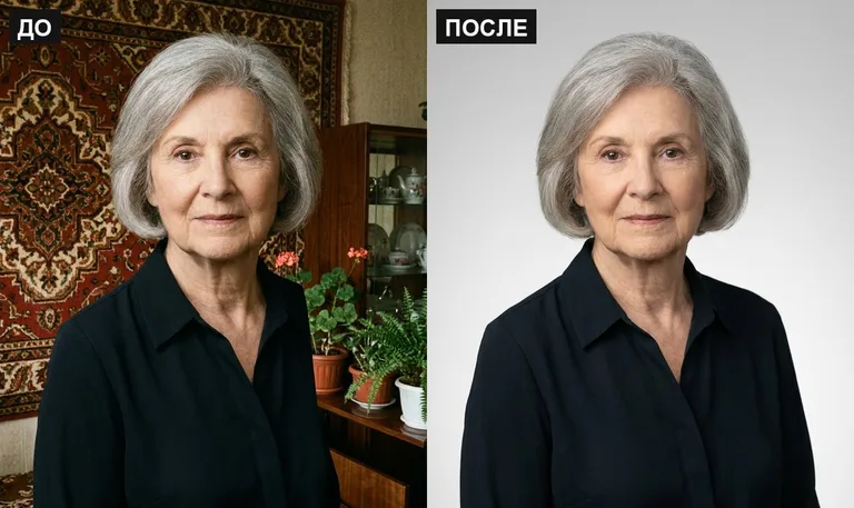 Ретушь фото на памятник — замена фона: до и после в Калининграде