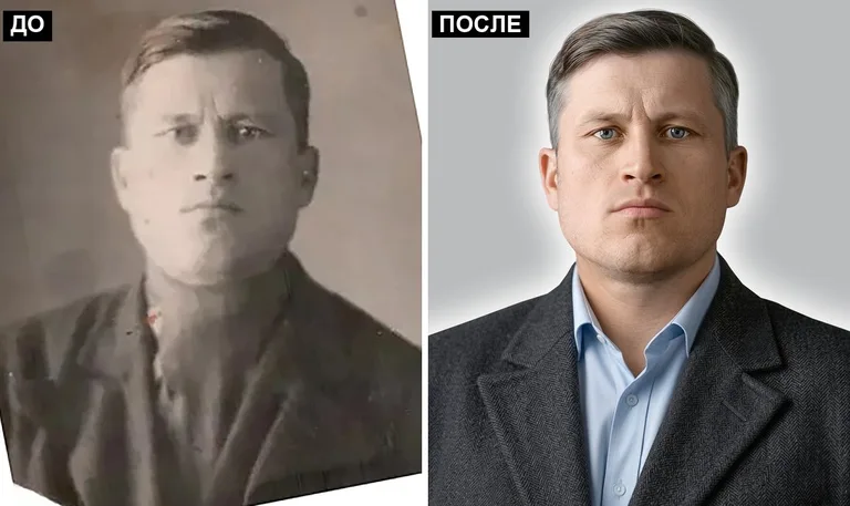 Ретушь фото на памятник — замена одежды: до и после в Калининграде