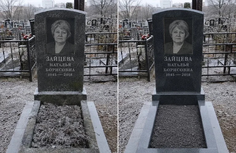 Диптих №10: белый мрамор — убраны жёлтые подтёки, восстановлена белизна стелы в Калининграде