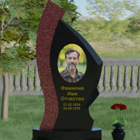 Комбинированный вертикальный памятник на могилу - П002