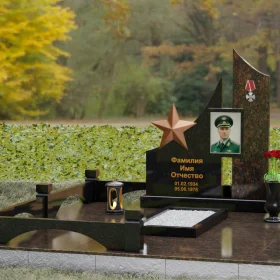 Вертикальный комбинированный памятник для одного - П193