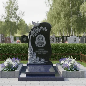 Элитный вертикальный гранитный памятник – ПН006
