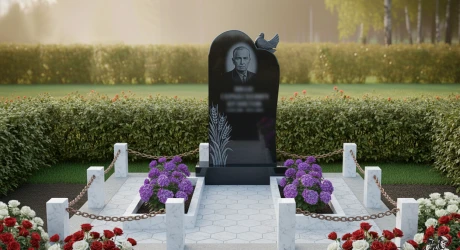 Памятник с голубем и цветником в комплекте