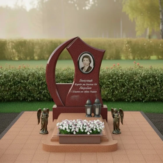 Гранитный монумент "Раскрытая книга", гранит Лезниковский