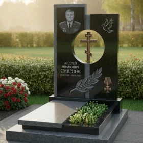 Элитный вертикальный памятник из гранита - ПН329