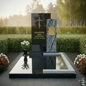 Православный комбинированный памятник на одного - ПН577