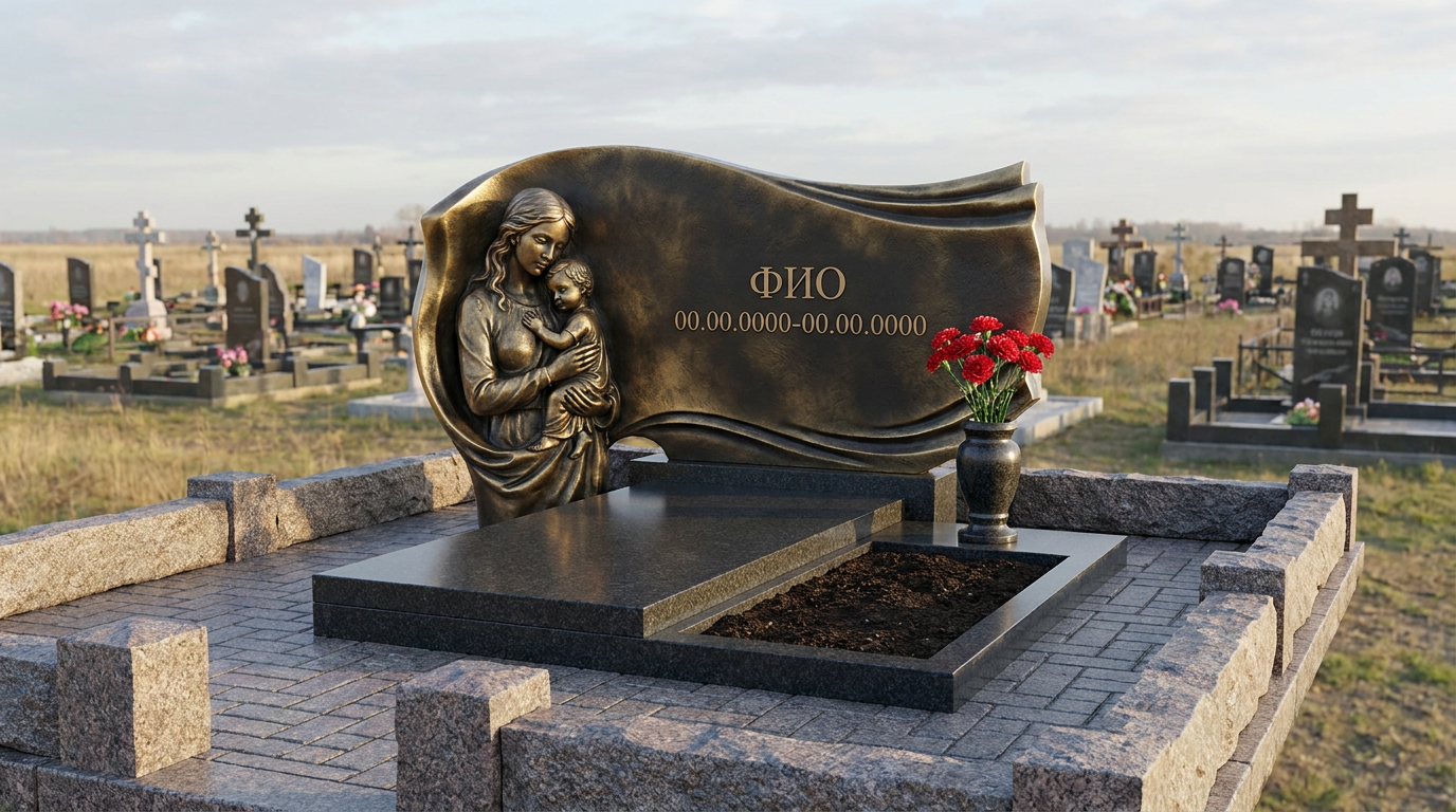 Пример дизайна: Бронзовый мемориал с фигурой в полный рост со скорбящей матерью