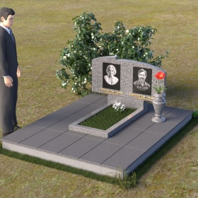 Памятник для одного или двух ПГ053 из дымовского гранита