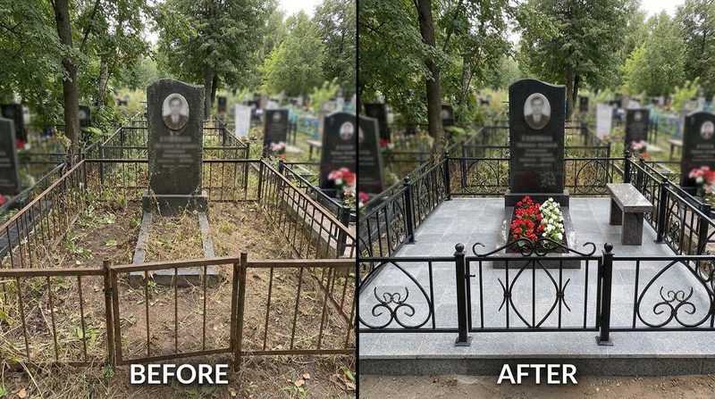 Благоустройство могилы в Калининграде — пример 1